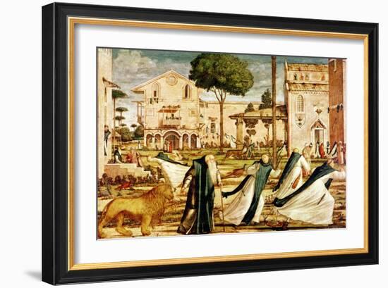 St. Jerome and Lion in the Monastery, 1501-09-Vittore Carpaccio-Framed Giclee Print