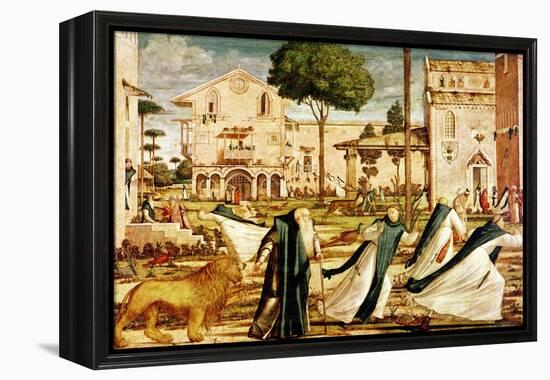 St. Jerome and Lion in the Monastery, 1501-09-Vittore Carpaccio-Framed Premier Image Canvas