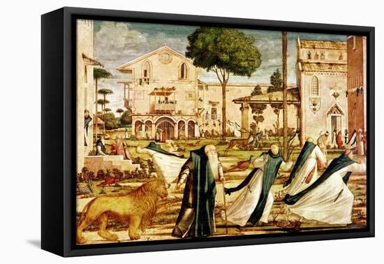 St. Jerome and Lion in the Monastery, 1501-09-Vittore Carpaccio-Framed Premier Image Canvas