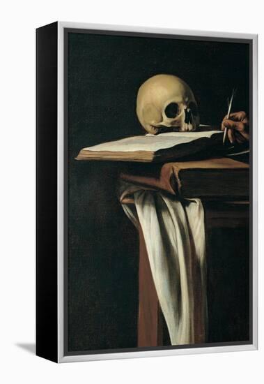 St. Jerome (Detail of skull)-Caravaggio-Framed Stretched Canvas