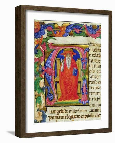St. Jerome, from a Mariegola of the Lay Guild of St. Jeroma, C.1400-Italian School-Framed Giclee Print