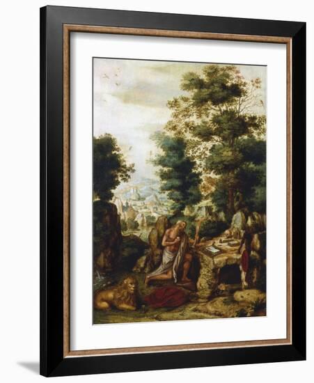 St Jerome in a Landscape, C1530-C1550-Herri Met De Bles-Framed Giclee Print