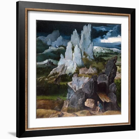 St. Jerome in a Rocky Landscape, c.1515-Joachim Patenier or Patinir-Framed Giclee Print