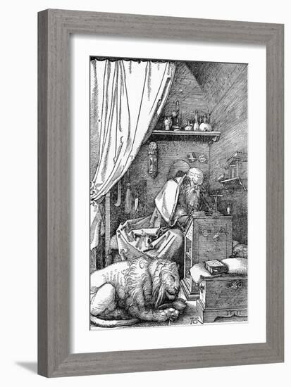 'St. Jerome in His Cell', 1511, (1906)-Albrecht Durer-Framed Giclee Print