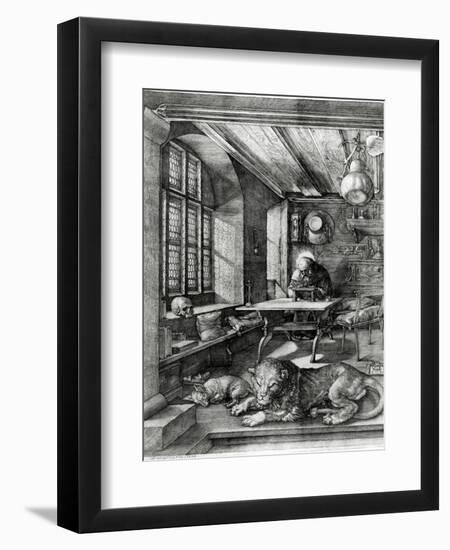 St. Jerome in His Study, 1514 (Engraving)-Albrecht Dürer-Framed Giclee Print