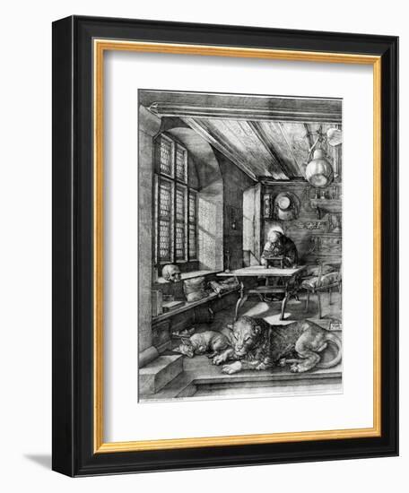 St. Jerome in His Study, 1514 (Engraving)-Albrecht Dürer-Framed Giclee Print