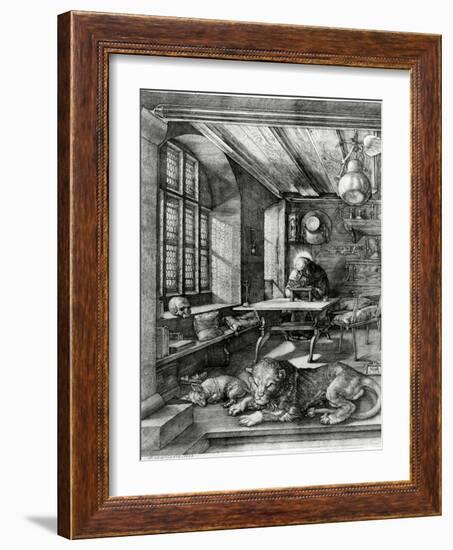 St. Jerome in His Study, 1514 (Engraving)-Albrecht Dürer-Framed Giclee Print