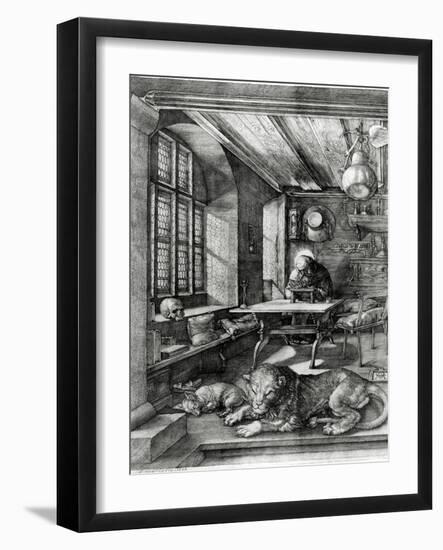 St. Jerome in His Study, 1514 (Engraving)-Albrecht Dürer-Framed Giclee Print