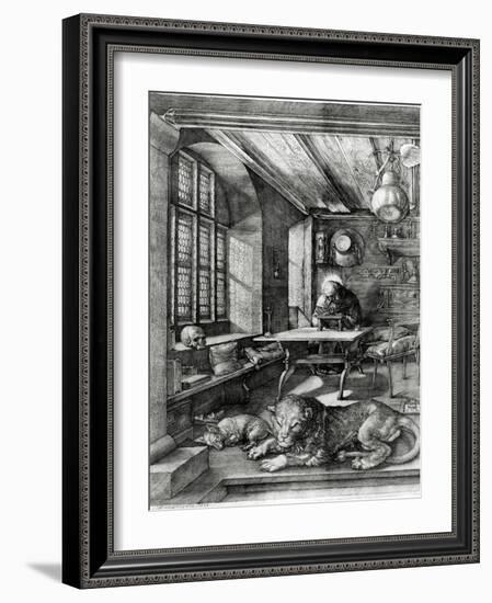 St. Jerome in His Study, 1514 (Engraving)-Albrecht Dürer-Framed Giclee Print