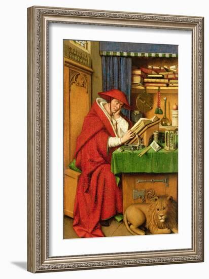 St. Jerome in His Study (Oil on Linen Paper on Panel)-Jan van Eyck-Framed Giclee Print