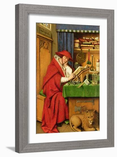St. Jerome in His Study (Oil on Linen Paper on Panel)-Jan van Eyck-Framed Giclee Print