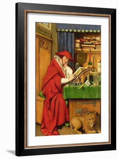 St. Jerome in His Study (Oil on Linen Paper on Panel)-Jan van Eyck-Framed Giclee Print