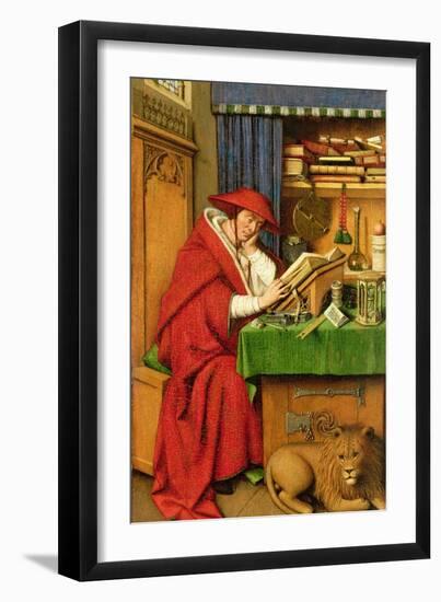 St. Jerome in His Study (Oil on Linen Paper on Panel)-Jan van Eyck-Framed Giclee Print