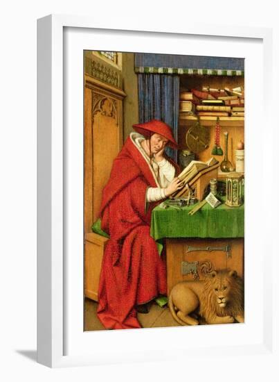 St. Jerome in His Study (Oil on Linen Paper on Panel)-Jan van Eyck-Framed Giclee Print