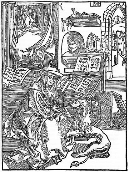 'St Jerome in His Study Pulling a Thorn from a Lion's Paw, 1492' Giclee ...
