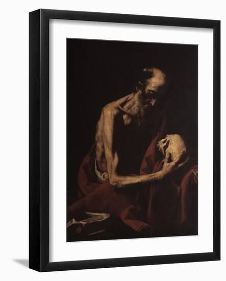 St. Jerome in Meditation-Jusepe de Ribera-Framed Art Print