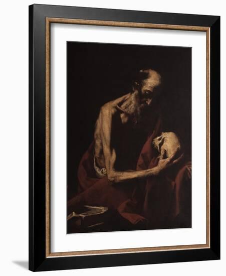 St. Jerome in Meditation-Jusepe de Ribera-Framed Art Print