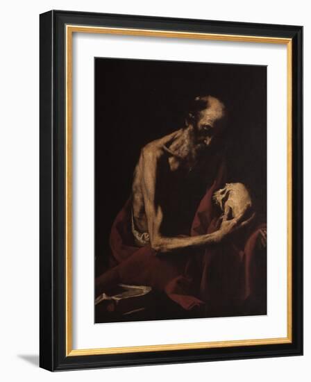 St. Jerome in Meditation-Jusepe de Ribera-Framed Art Print