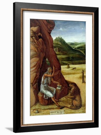 St. Jerome in the Wilderness, C.1450-Giovanni Bellini-Framed Giclee Print