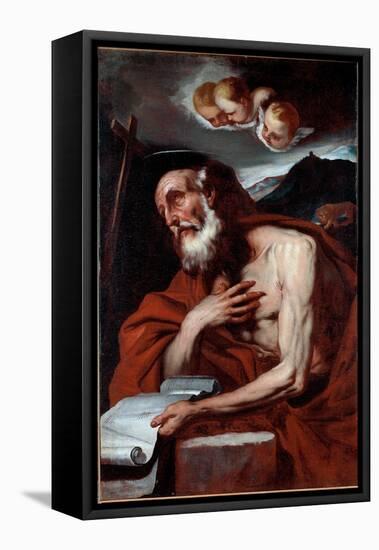 St Jerome (Oil on Canvas, 17Th Century)-Luca Giordano-Framed Premier Image Canvas