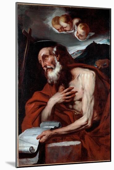 St Jerome (Oil on Canvas, 17Th Century)-Luca Giordano-Mounted Giclee Print