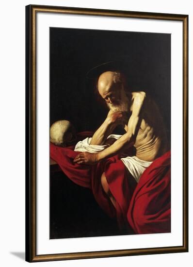 St Jerome Penitent-Caravaggio-Framed Giclee Print