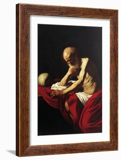 St Jerome Penitent-Caravaggio-Framed Giclee Print