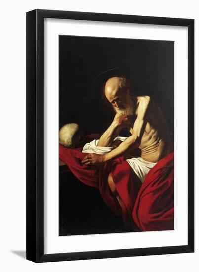 St Jerome Penitent-Caravaggio-Framed Giclee Print