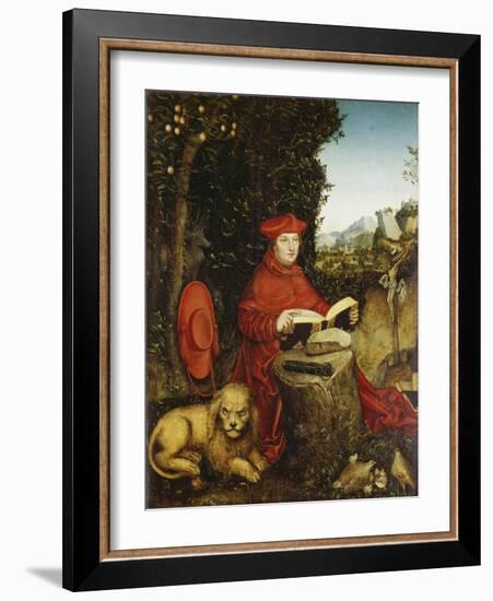 St. Jerome Reading-Lucas Cranach the Elder-Framed Giclee Print