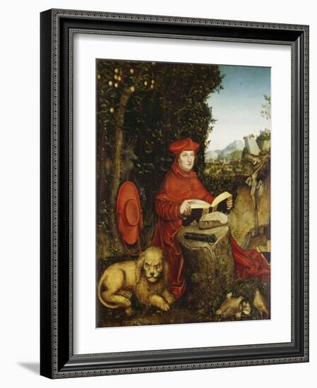 St. Jerome Reading-Lucas Cranach the Elder-Framed Giclee Print