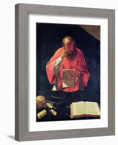 St.Jerome Reading-Georges de La Tour-Framed Giclee Print