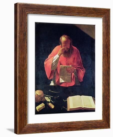 St.Jerome Reading-Georges de La Tour-Framed Giclee Print