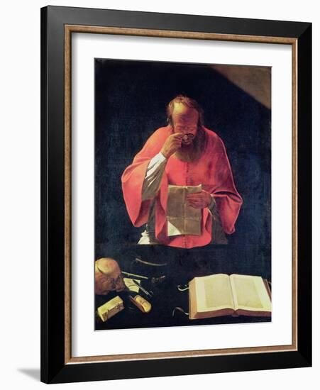 St.Jerome Reading-Georges de La Tour-Framed Giclee Print