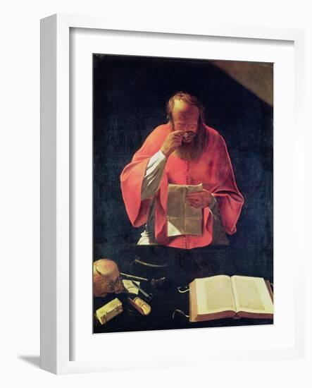 St.Jerome Reading-Georges de La Tour-Framed Giclee Print