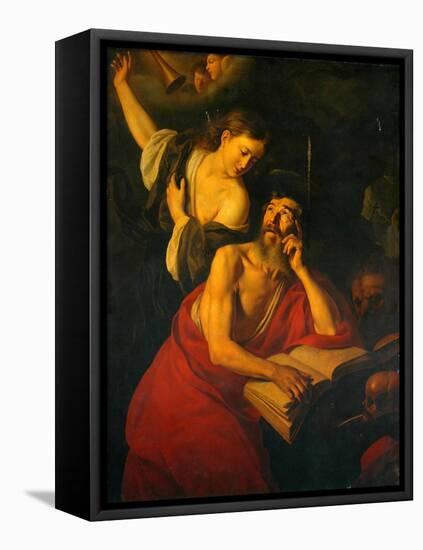 St Jerome Visited By The Angels-Jusepe de Ribera-Framed Premier Image Canvas