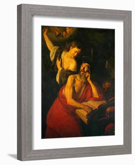 St Jerome Visited By The Angels-Jusepe de Ribera-Framed Giclee Print