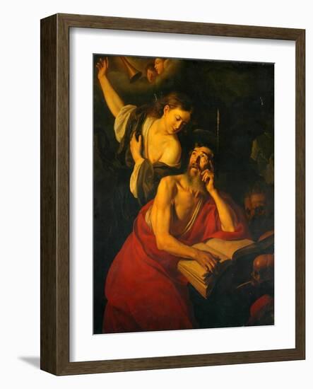 St Jerome Visited By The Angels-Jusepe de Ribera-Framed Giclee Print