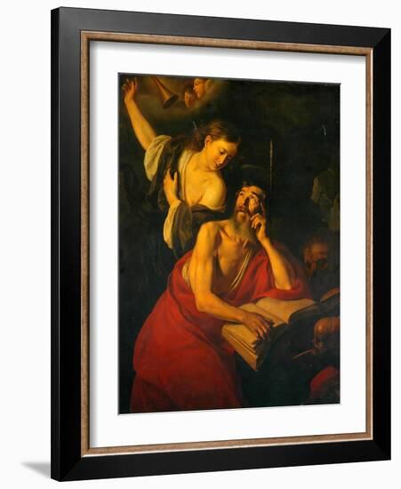 St Jerome Visited By The Angels-Jusepe de Ribera-Framed Giclee Print