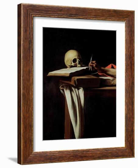 St. Jerome Writing, circa 1604 (Detail)-Caravaggio-Framed Giclee Print