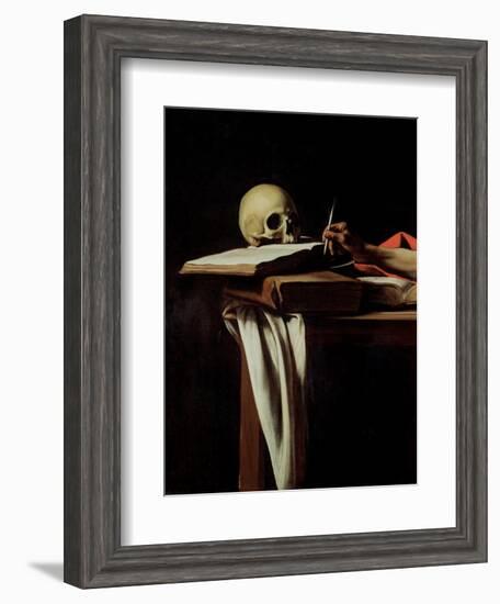 St. Jerome Writing, circa 1604 (Detail)-Caravaggio-Framed Giclee Print