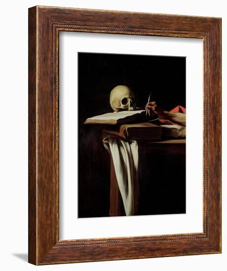 St. Jerome Writing, circa 1604 (Detail)-Caravaggio-Framed Giclee Print