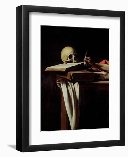 St. Jerome Writing, circa 1604 (Detail)-Caravaggio-Framed Giclee Print