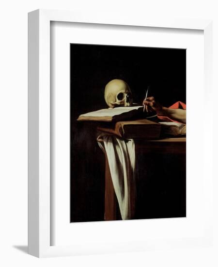 St. Jerome Writing, circa 1604 (Detail)-Caravaggio-Framed Giclee Print