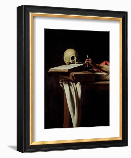 St. Jerome Writing, circa 1604 (Detail)-Caravaggio-Framed Giclee Print