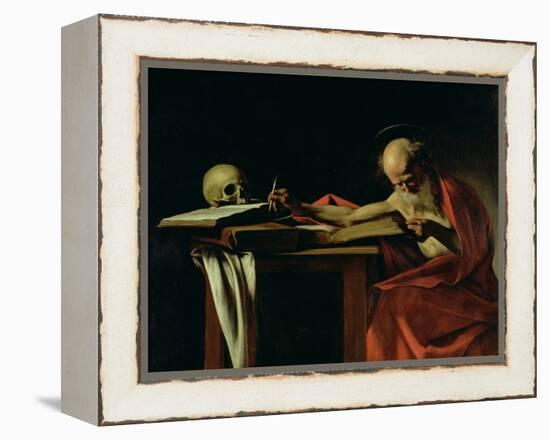 St. Jerome Writing, circa 1604-Caravaggio-Framed Premier Image Canvas