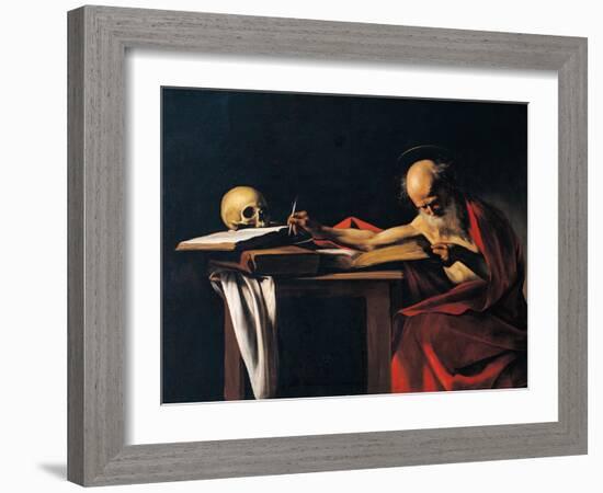 St Jerome-Caravaggio-Framed Giclee Print