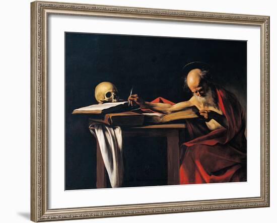 St Jerome-Caravaggio-Framed Giclee Print