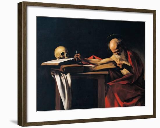 St Jerome-Caravaggio-Framed Giclee Print