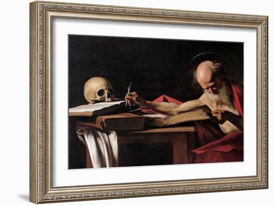 St. Jerome-Caravaggio-Framed Art Print