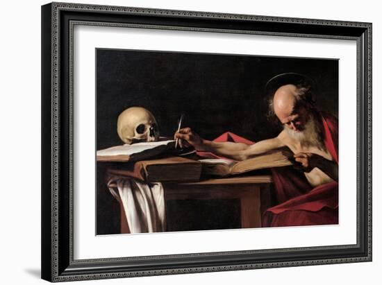 St. Jerome-Caravaggio-Framed Art Print